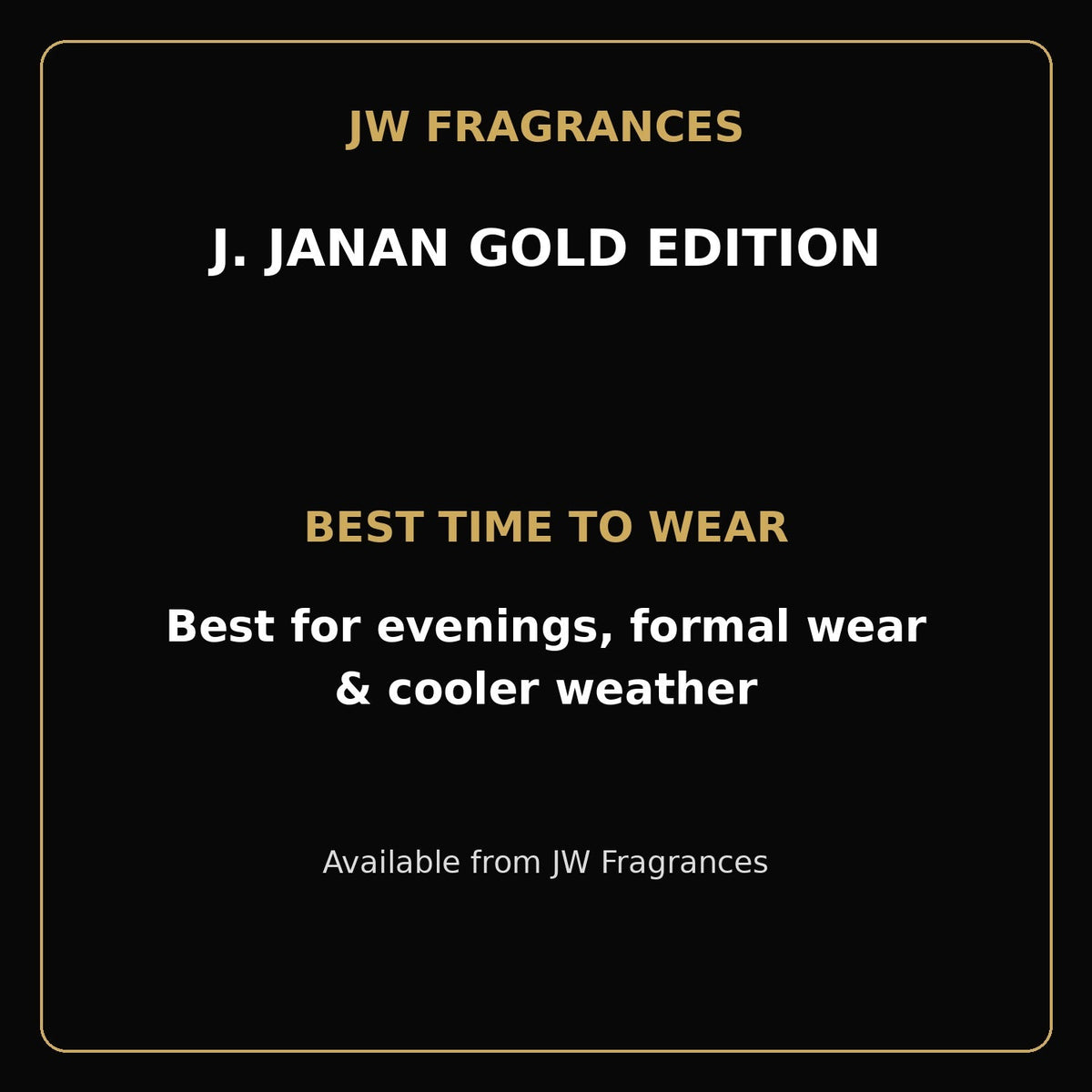 J. Janan Gold Edition EDP for Men – 3.4 oz / 100ml - JW Fragrances