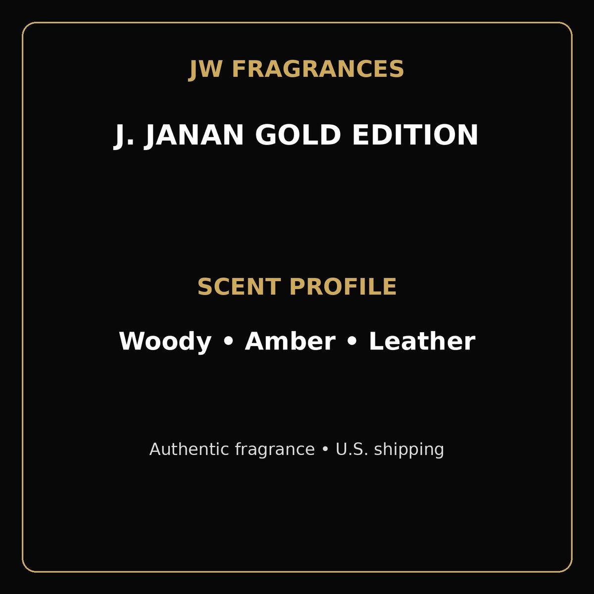 J. Janan Gold Edition EDP for Men – 3.4 oz / 100ml - JW Fragrances