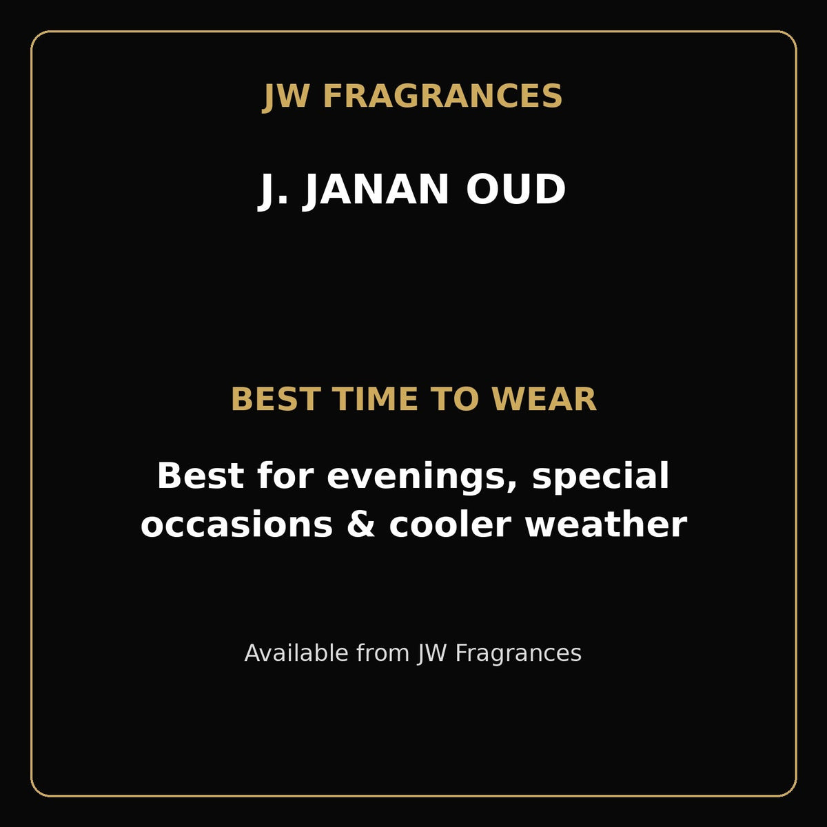 J. Janan Oud EDP for Men – 3.4 oz / 100ml - JW Fragrances