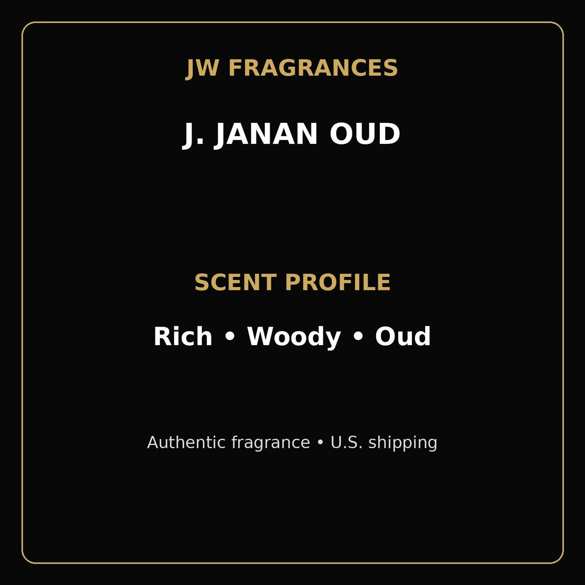 J. Janan Oud EDP for Men – 3.4 oz / 100ml - JW Fragrances
