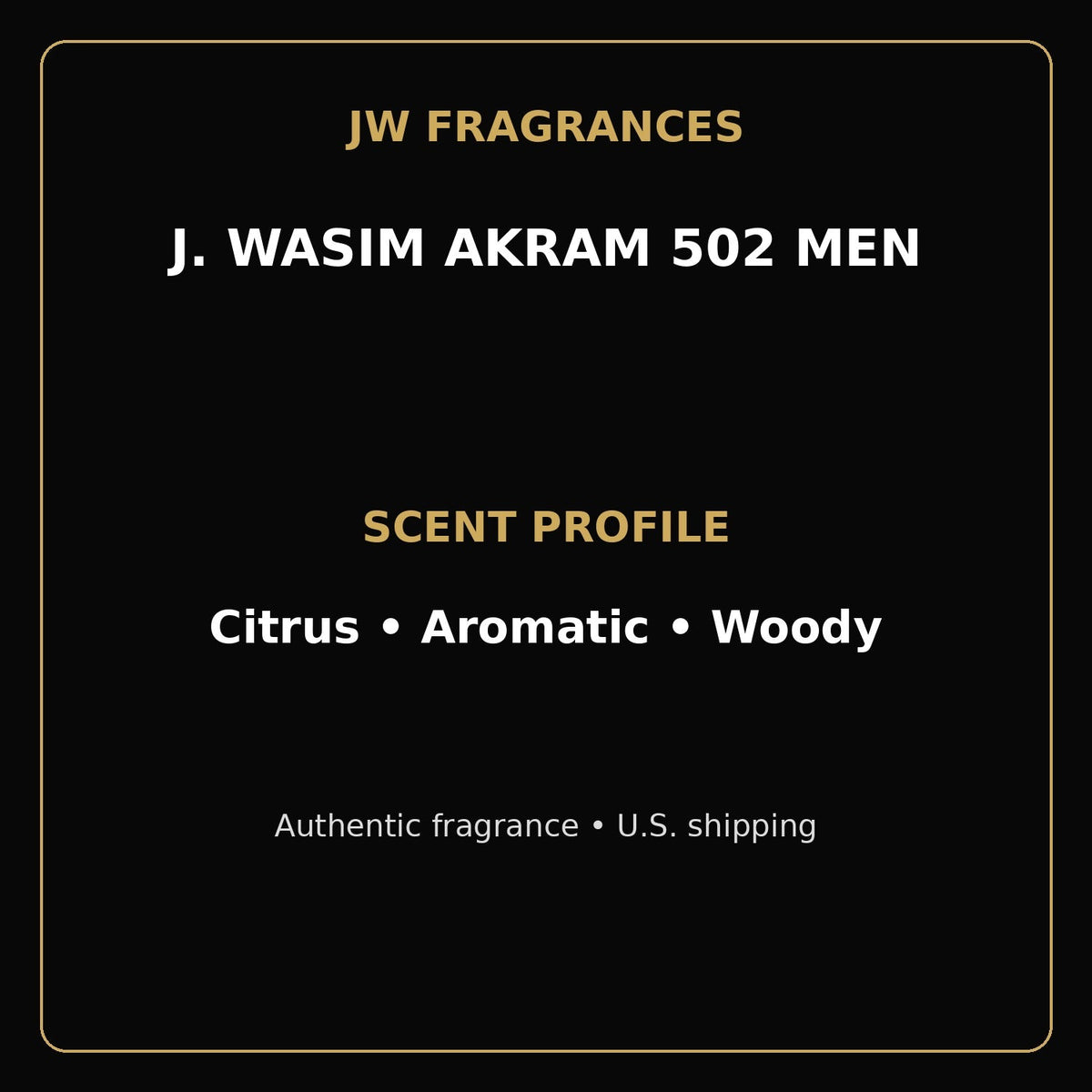 J. Wasim Akram 502 EDP – 3.4 oz - JW Fragrances