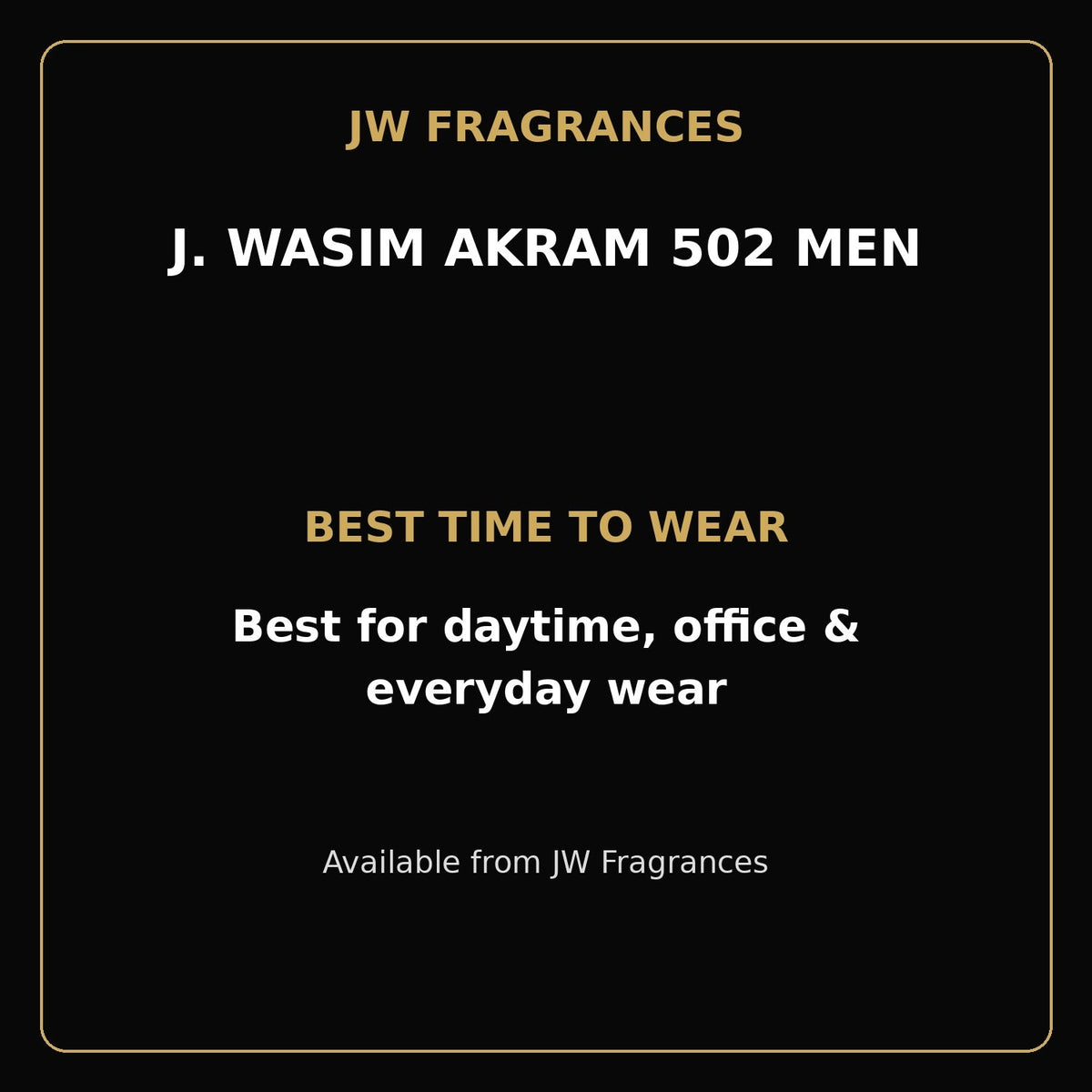 J. Wasim Akram 502 EDP – 3.4 oz - JW Fragrances