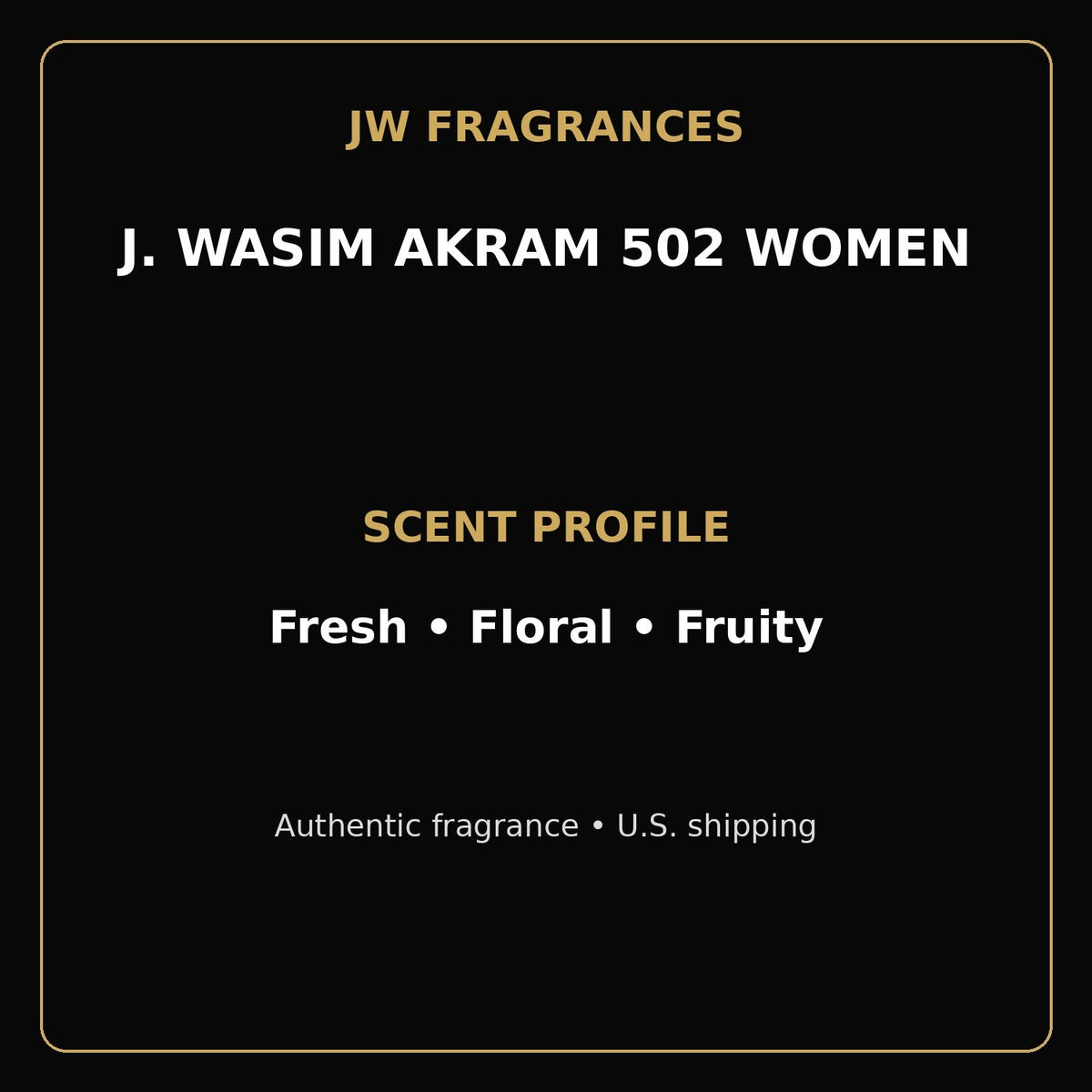 J. Wasim Akram 502 EDP for Women – 3.4 oz - JW Fragrances